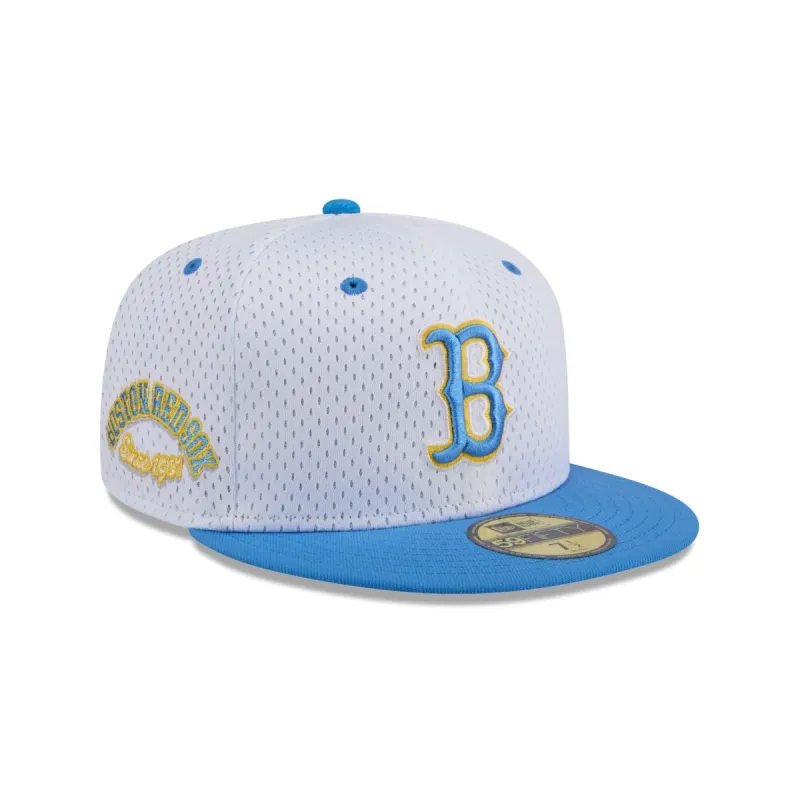 Boston Red Sox Throwback Mesh 59FIFTY Fitted Hat sold by New Era