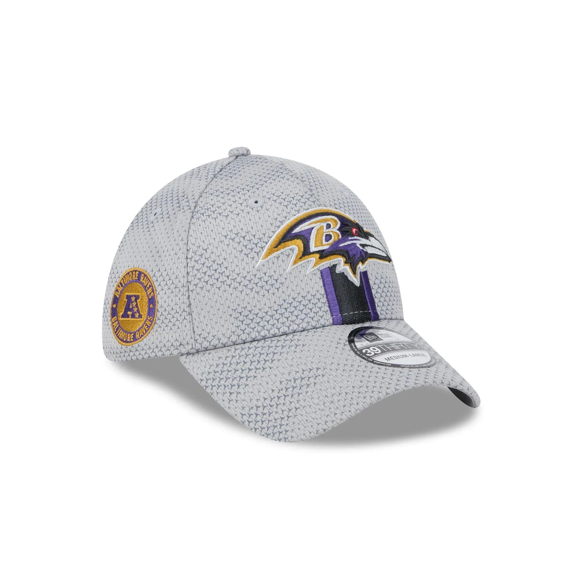 Baltimore Ravens 2024 Sideline Gray 39THIRTY Stretch Fit Hat sold by New Era