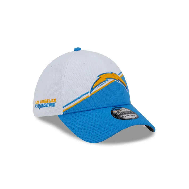 Los Angeles Chargers 2023 Sideline White 39THIRTY Stretch Fit Hat sold by New Era