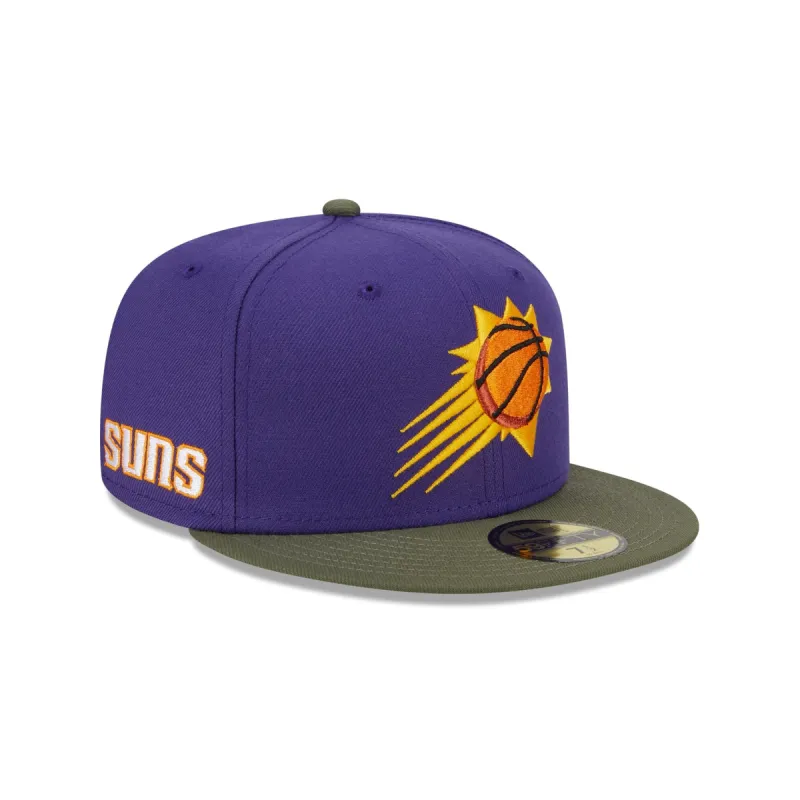 Phoenix Suns Olive Visor 59FIFTY Fitted Hat made by New Era