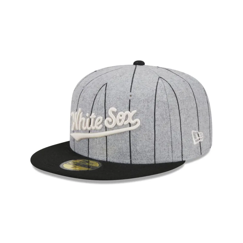 Chicago White Sox Heather Pinstripe 59FIFTY Fitted Hat sold by New Era