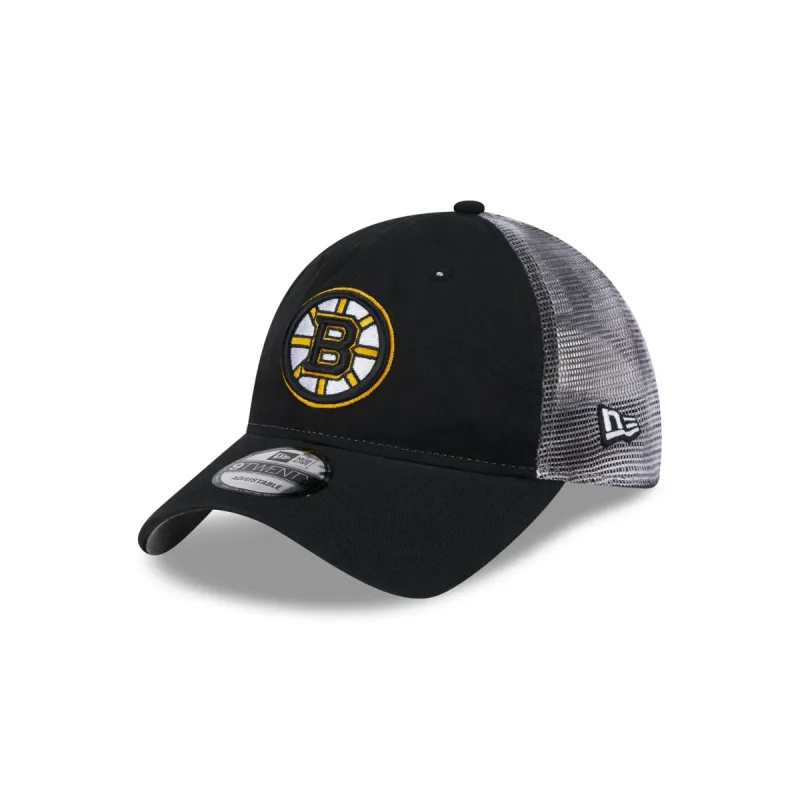 Boston Bruins Slick 9TWENTY Trucker Hat sold by New Era