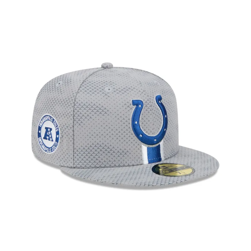 Indianapolis Colts 2024 Sideline Gray 59FIFTY Fitted Hat sold by New Era