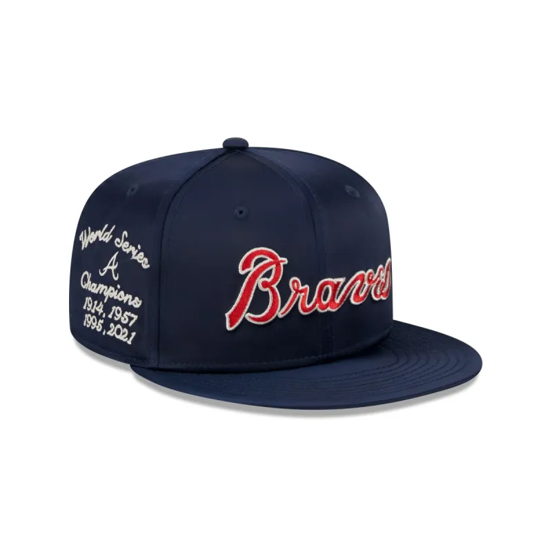Atlanta Braves Satin Script 9FIFTY Snapback Hat sold by New Era