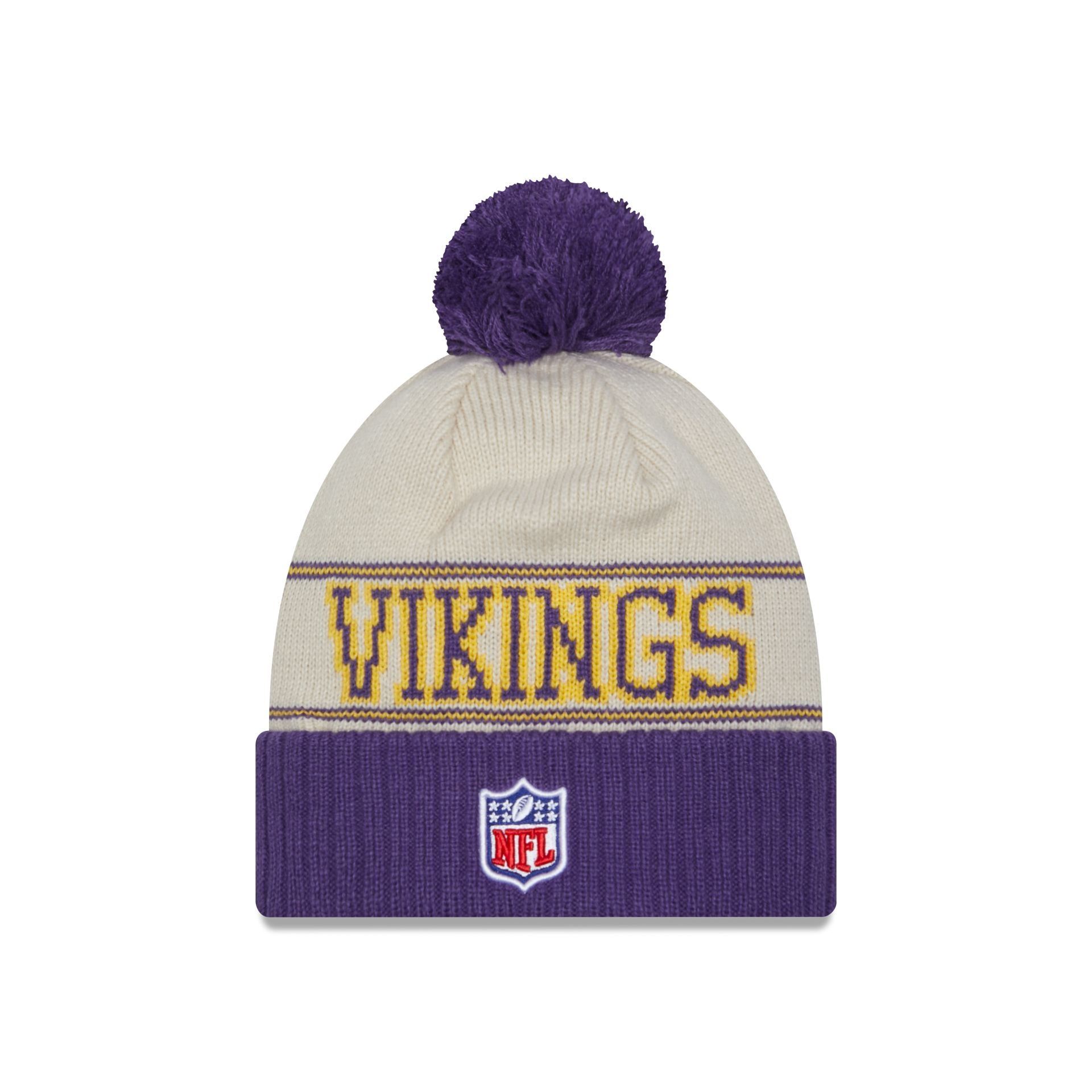 Minnesota Vikings 2023 Cold Weather Historic Pom Knit Hat sold by New Era product image thumbnail 2