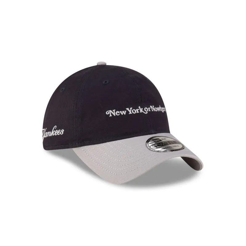 New York or Nowhere x New York Yankees Navy Wordmark 9TWENTY Adjustable Hat sold by New Era