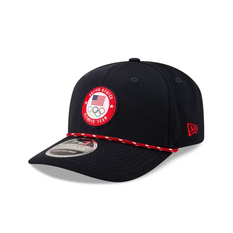 Team USA Olympics Navy 9SEVENTY Stretch-Snap Hat sold by New Era