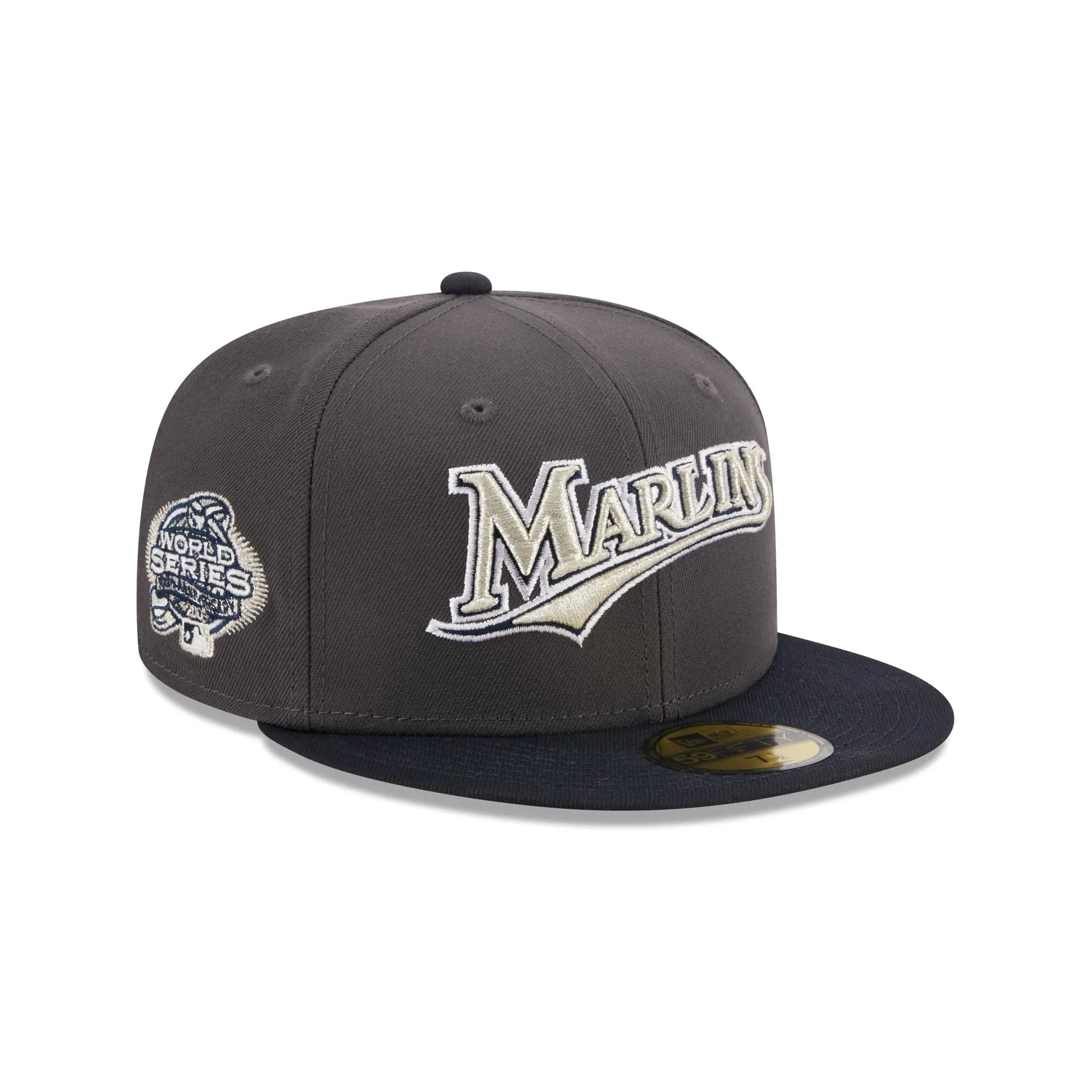 Miami Marlins Graphite Crown 59FIFTY Fitted Hat sold by New Era