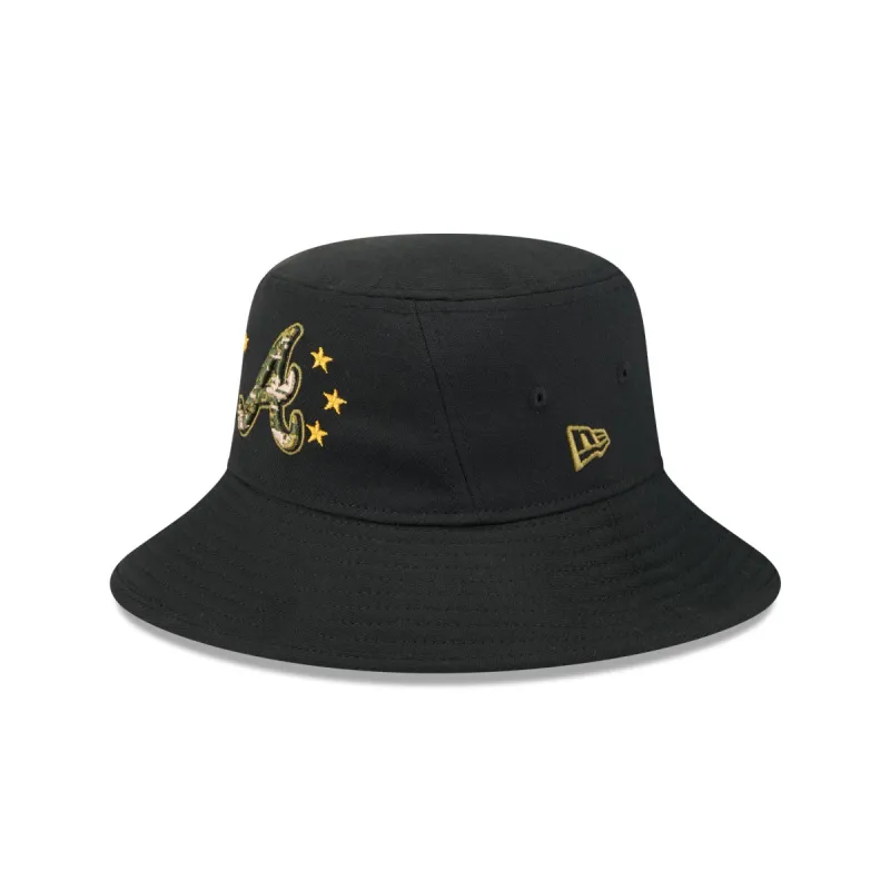 Atlanta Braves Armed Forces Day 2024 Stretch Bucket Hat sold by New Era