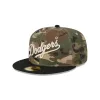 Los Angeles Dodgers Camo Crown 59FIFTY Fitted Hat sold by New Era
