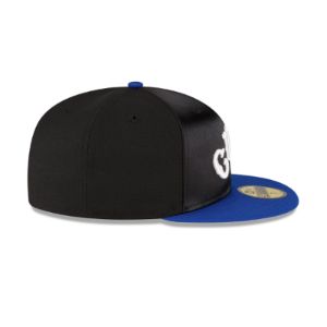 Just Caps Black Satin Chicago Cubs 59FIFTY Fitted Hat sold by New Era