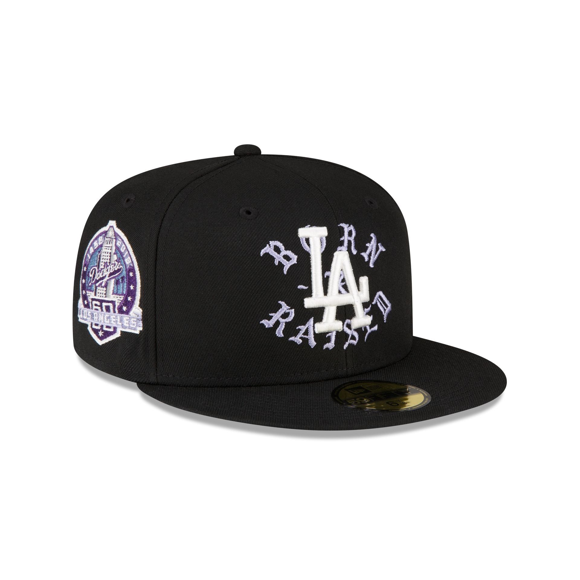 Born X Raised Los Angeles Dodgers Black 59FIFTY Fitted Hat sold by New Era