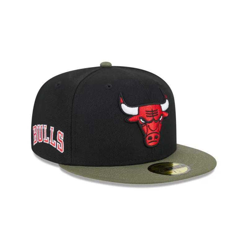 Chicago Bulls Olive Visor 59FIFTY Fitted Hat sold by New Era