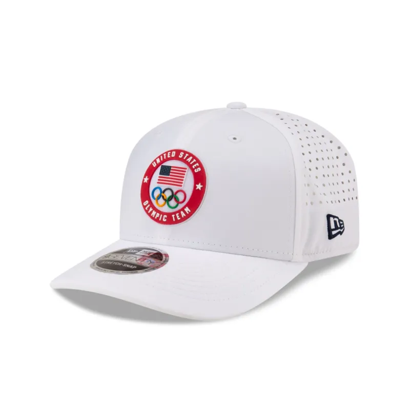 Team USA Olympics White 9SEVENTY Stretch-Snap Hat sold by New Era