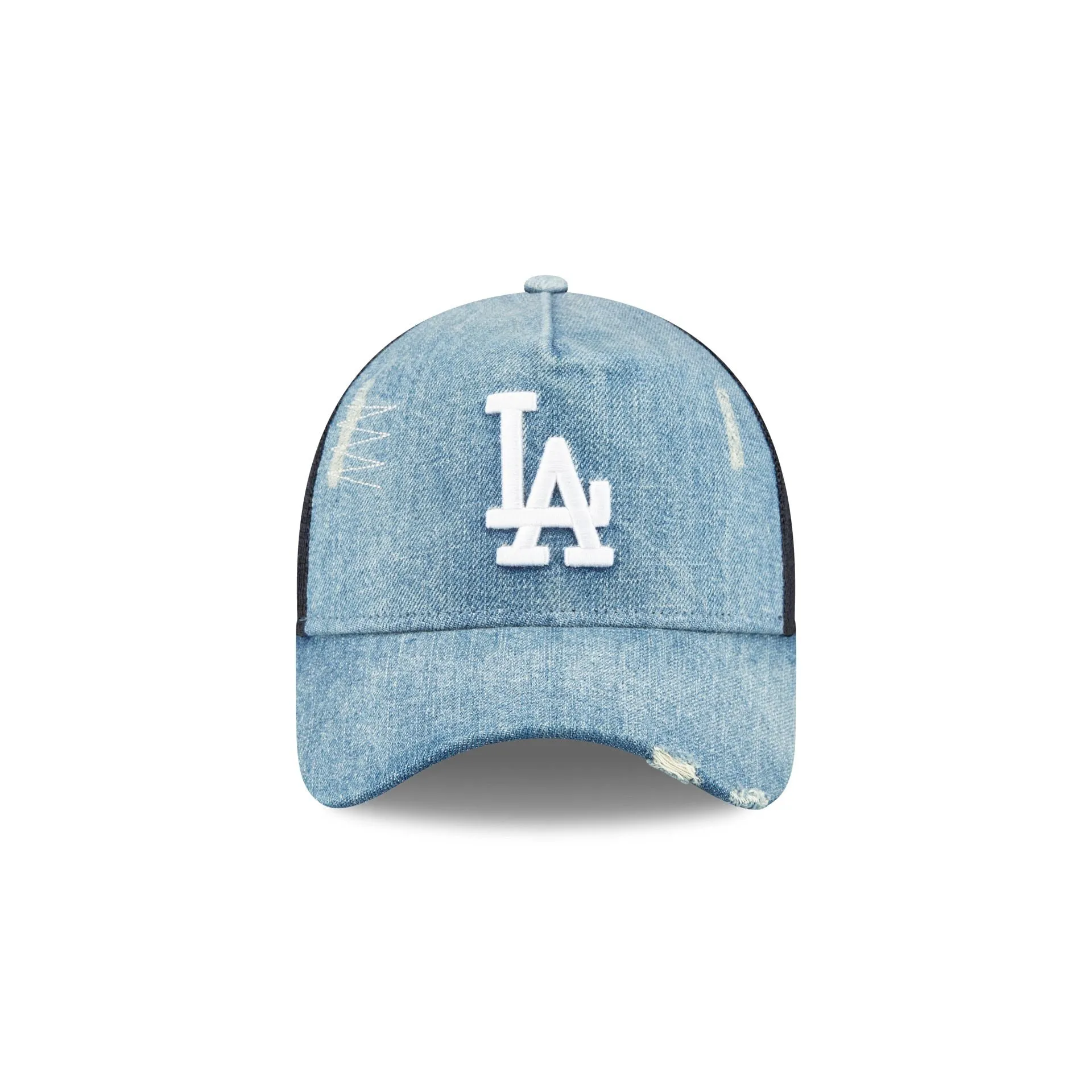 Los Angeles Dodgers Distressed Denim 9FORTY A-Frame Trucker