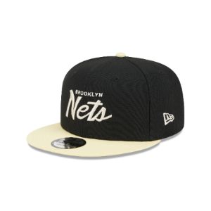 Brooklyn Nets Pale Yellow Visor 9FIFTY Snapback Hat sold by New Era