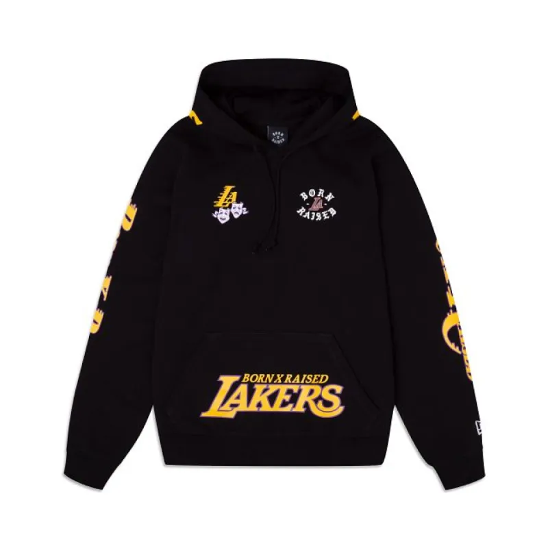 Born x Raised Los Angeles Lakers Allover Logo Hoodie sold by New Era