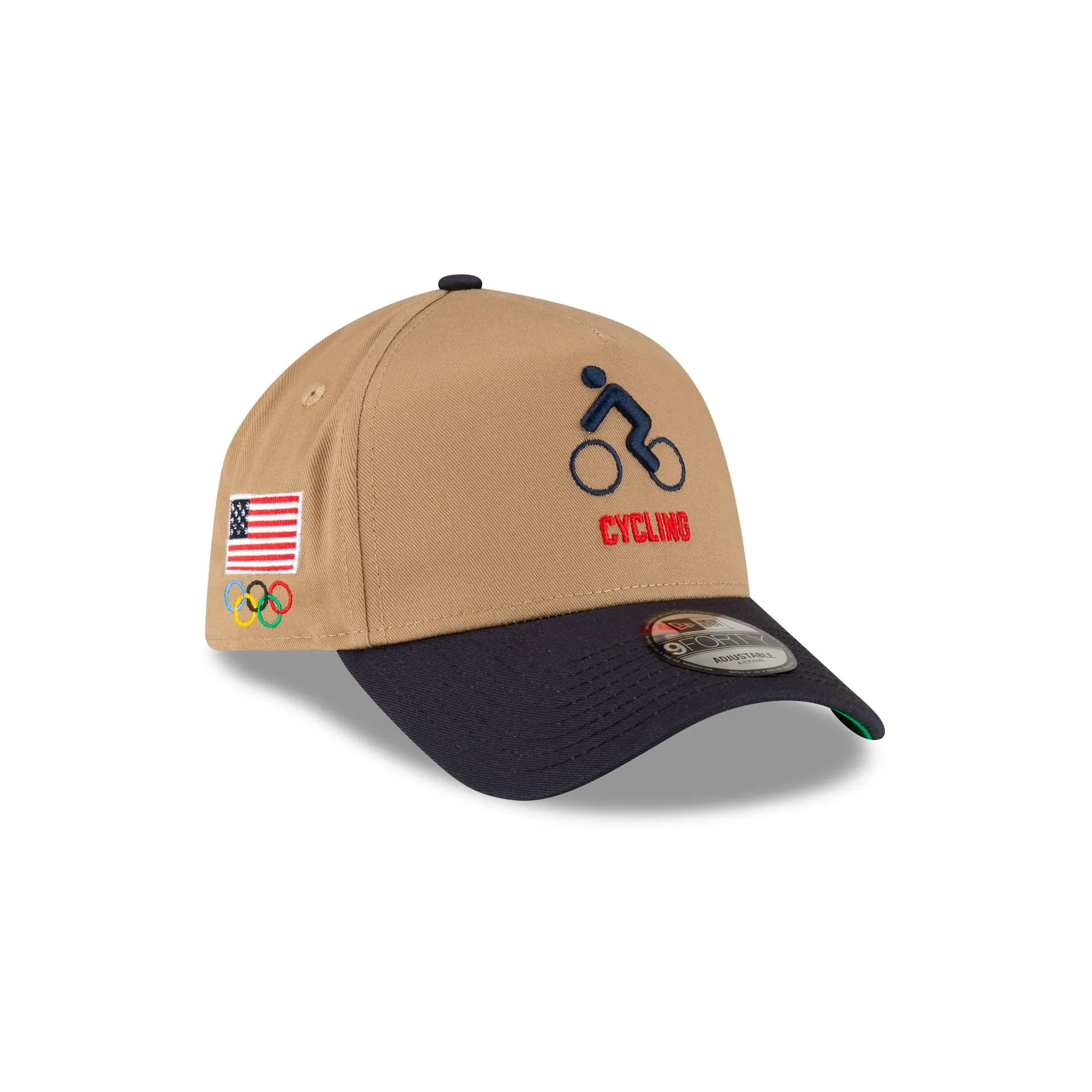 Team USA Cycling Khaki 9FORTY A-Frame Snapback Hat sold by New Era