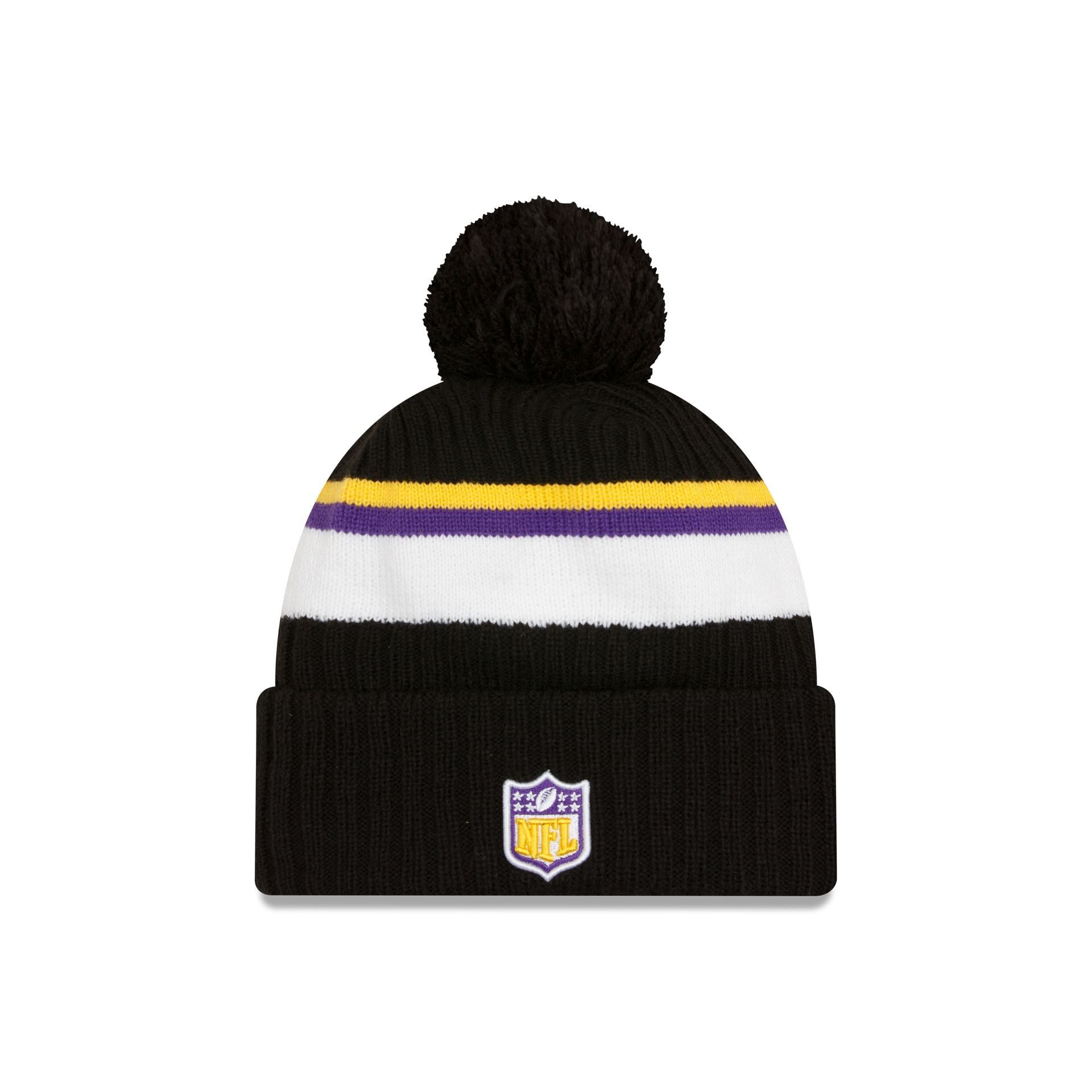 Minnesota Vikings 2023 Cold Weather Black Pom Knit Hat sold by New Era product image thumbnail 2