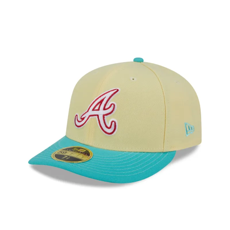 Atlanta Braves Soft Yellow Low Profile 59FIFTY Fitted Hat sold by New Era