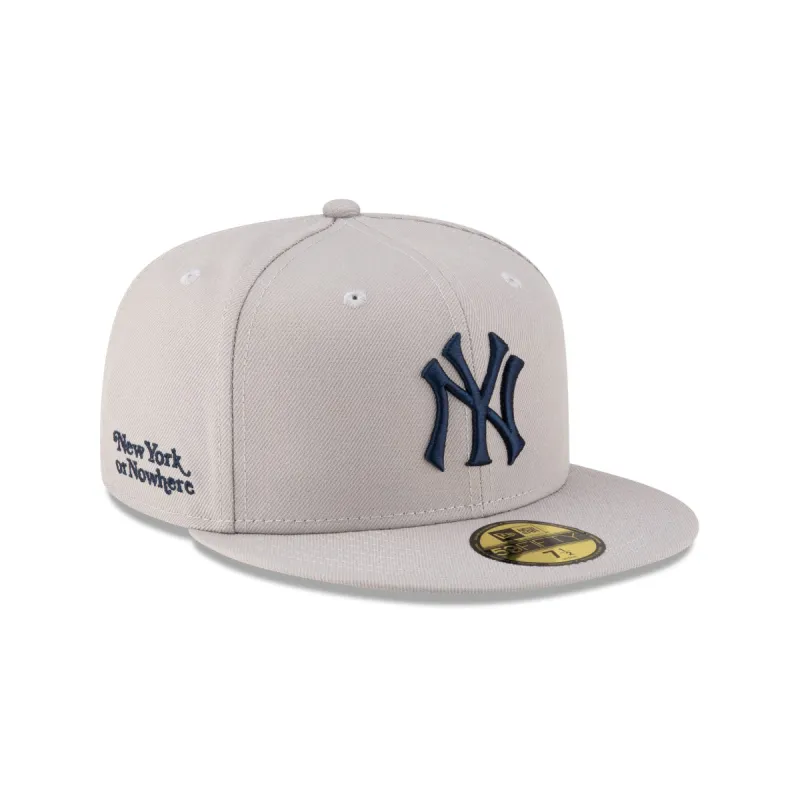 New York or Nowhere x New York Yankees Gray Logo 59FIFTY Fitted Hat made by New Era