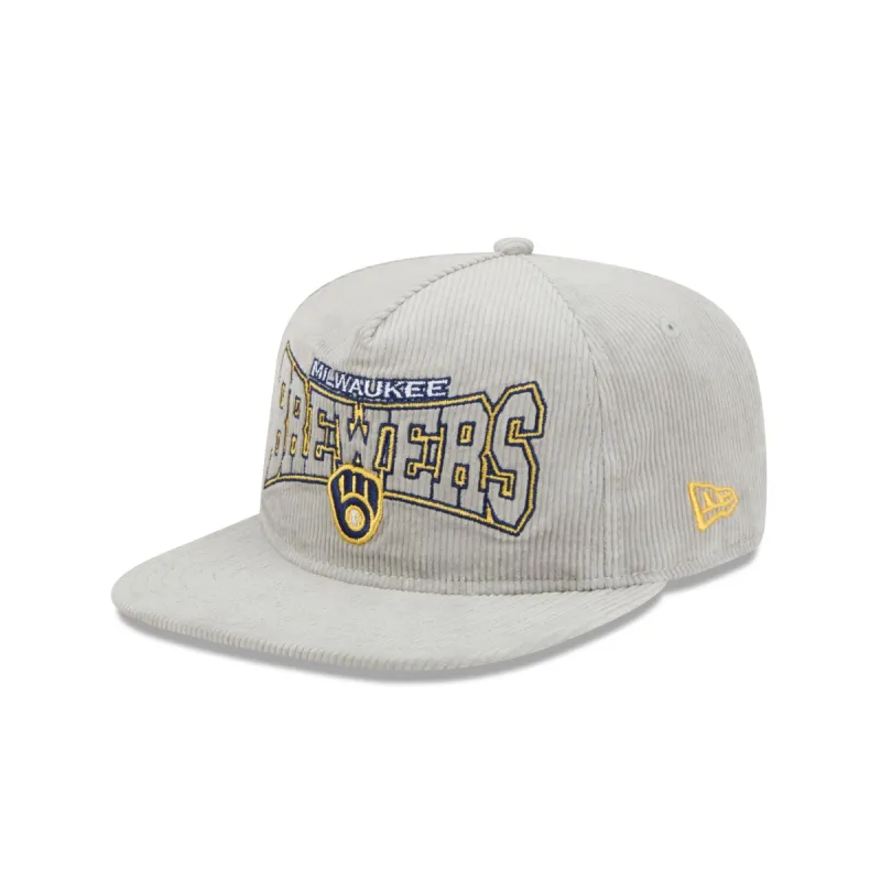 Milwaukee Brewers Gray Cord Golfer Hat sold by New Era