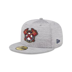 Atlanta Braves 2023 Clubhouse Gray 59FIFTY Fitted Hat sold by New Era