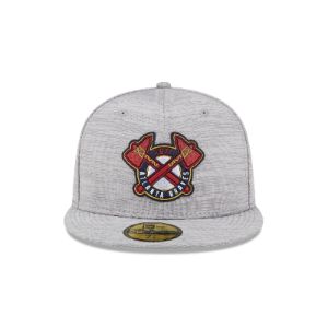 Atlanta Braves 2023 Clubhouse Gray 59FIFTY Fitted Hat sold by New Era