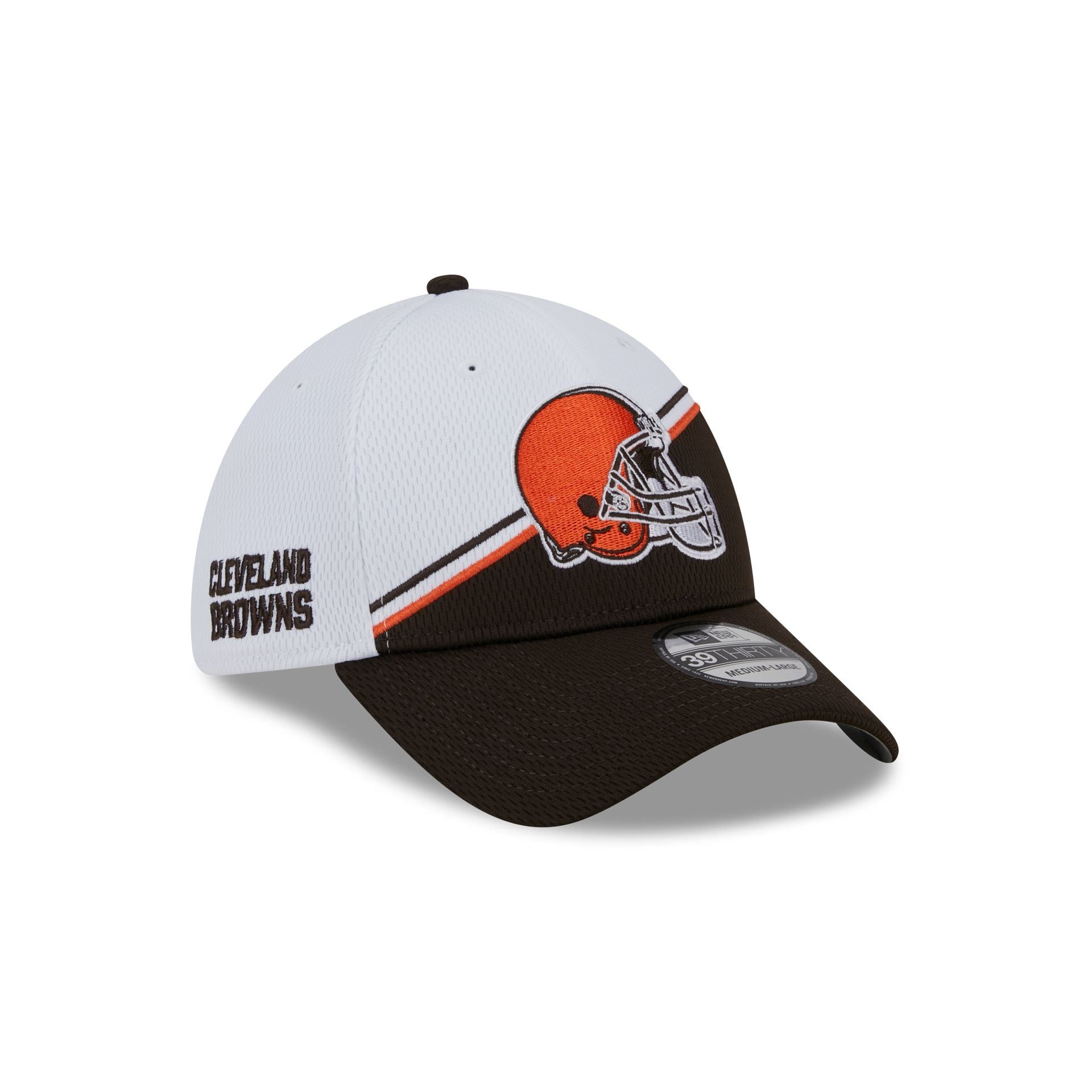 Cleveland Browns 2023 Sideline White 39THIRTY Stretch Fit Hat sold by New Era