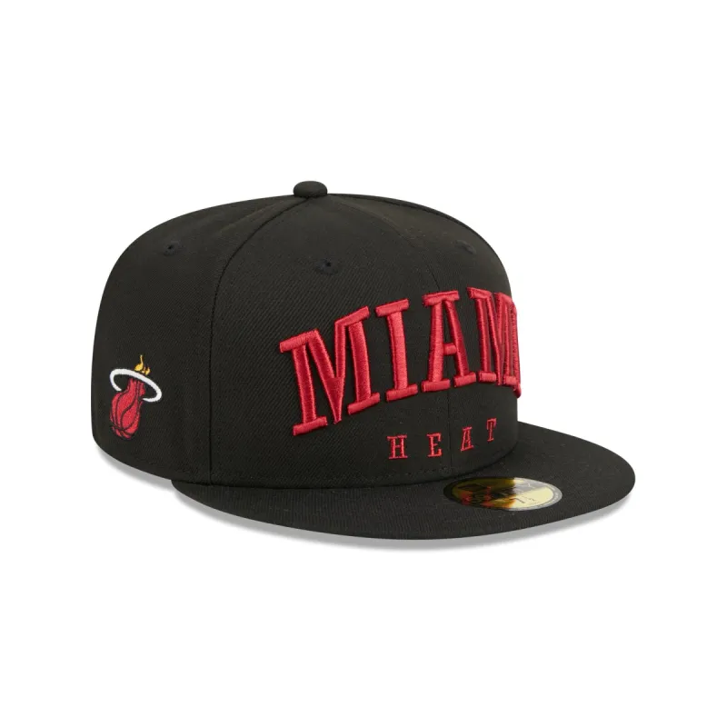 Miami Heat Sport Night Wordmark 59FIFTY Fitted Hat sold by New Era