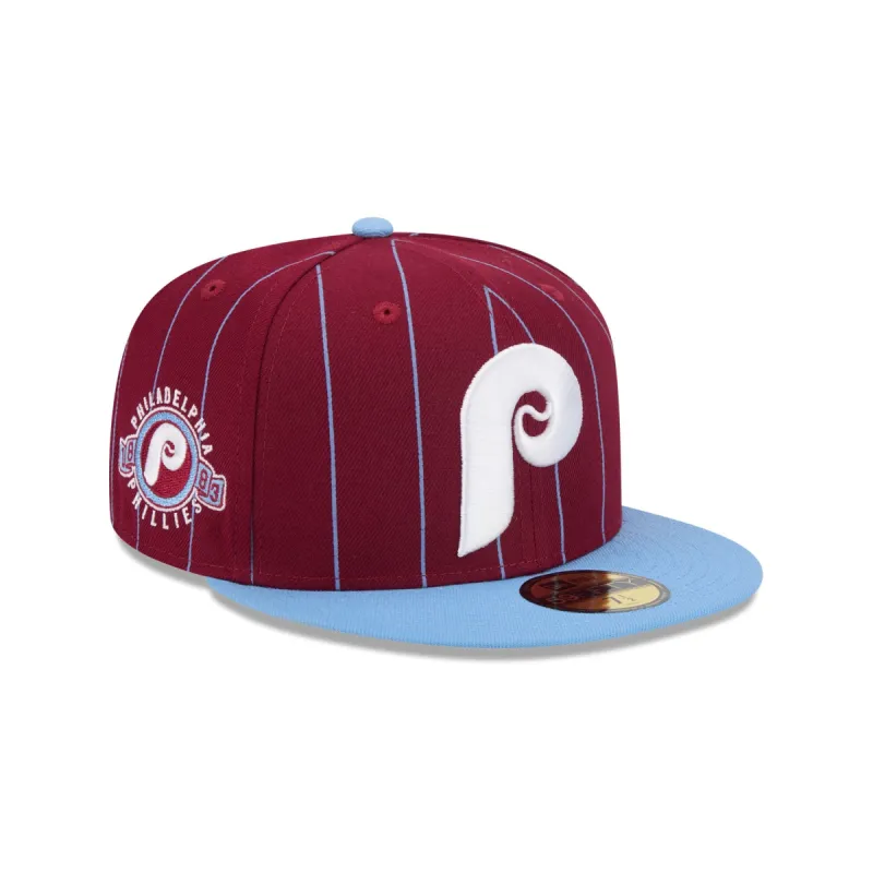 Philadelphia Phillies Throwback Pinstripe 59FIFTY Fitted Hat sold by New Era