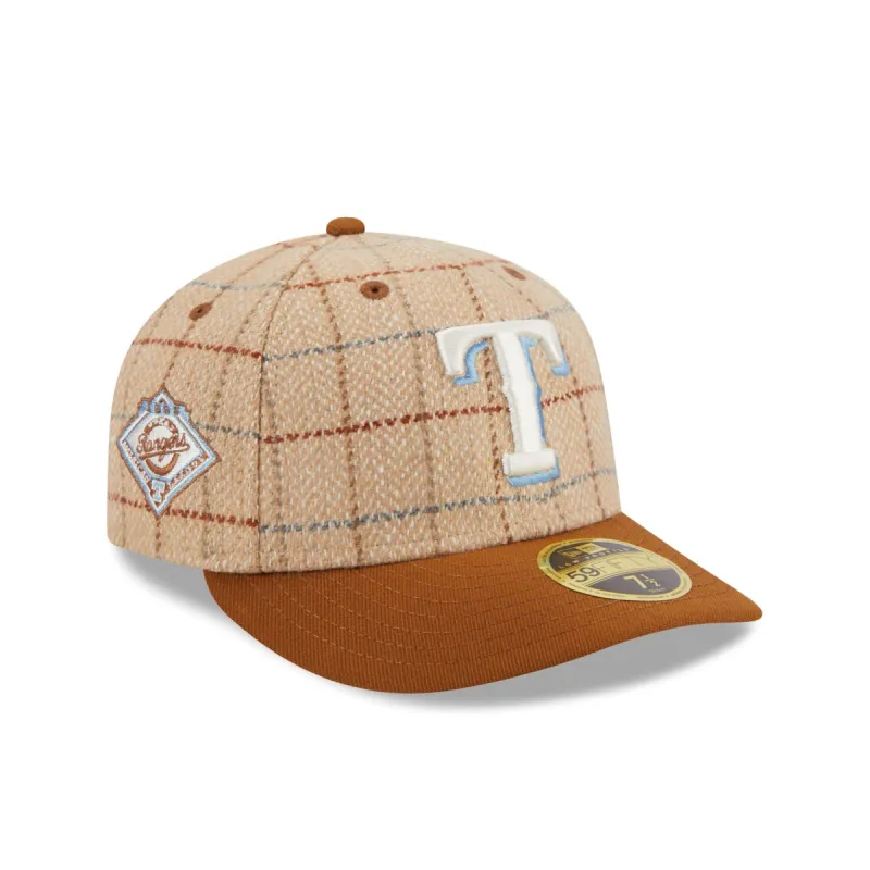 Texas Rangers Herringbone Check Low Profile 59FIFTY Fitted Hat sold by New Era