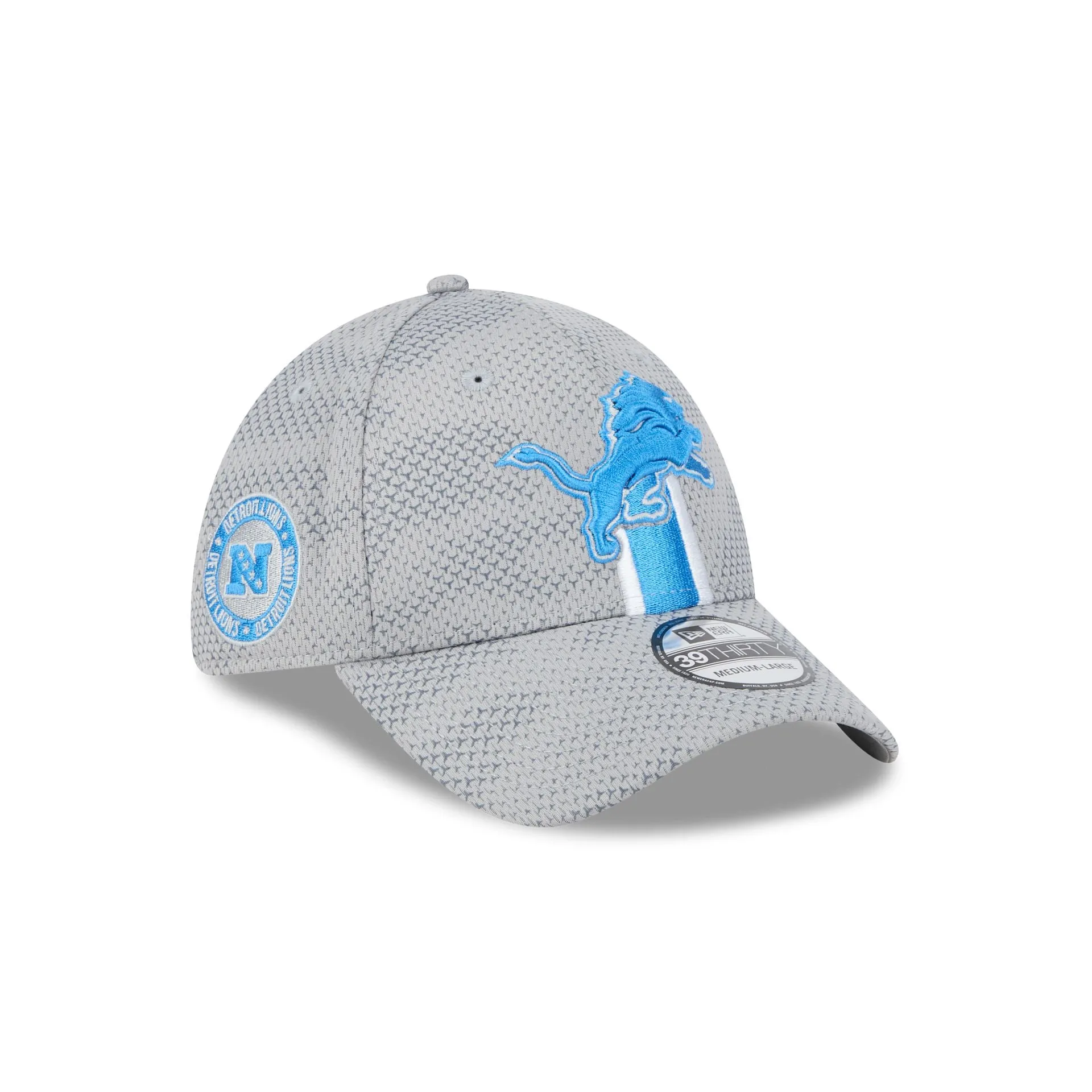Detroit Lions 2024 Sideline Gray 39THIRTY Stretch Fit Hat sold by New Era