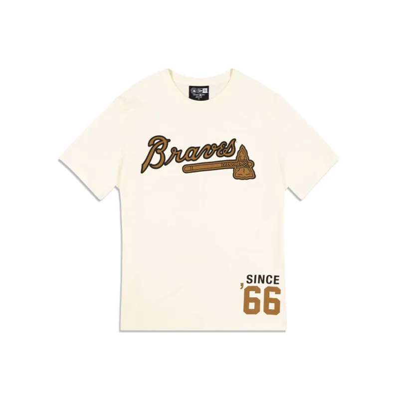 Atlanta Braves Cord White T-Shirt sold by New Era