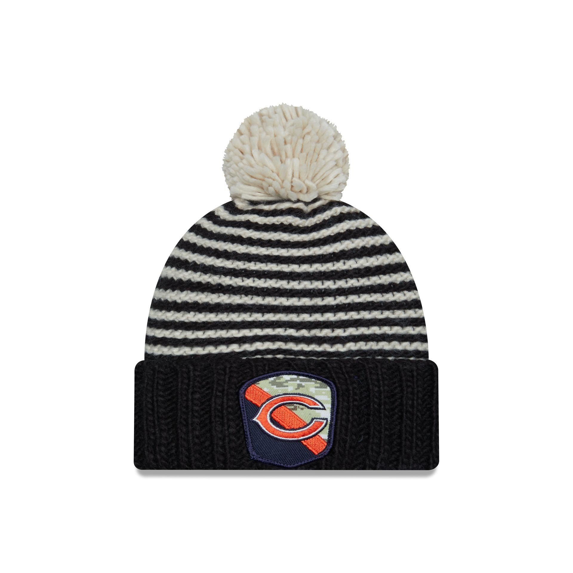 Chicago Bears 2023 Salute to Service Women's Pom Knit Hat sold by New Era