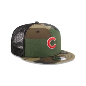 Chicago Cubs Camo 9FIFTY Trucker Snapback Hat sold by New Era