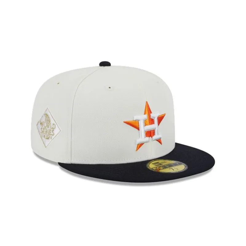 Houston Astros Throwback White 59FIFTY Fitted Hat sold by New Era