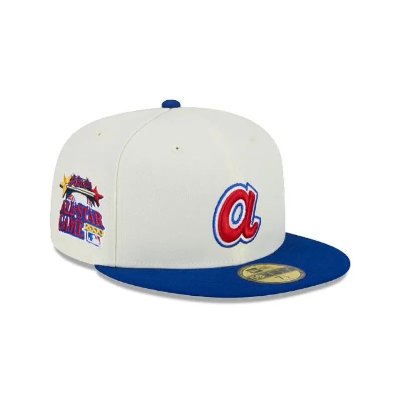 Atlanta Braves Throwback White 59FIFTY Fitted Hat sold by New Era