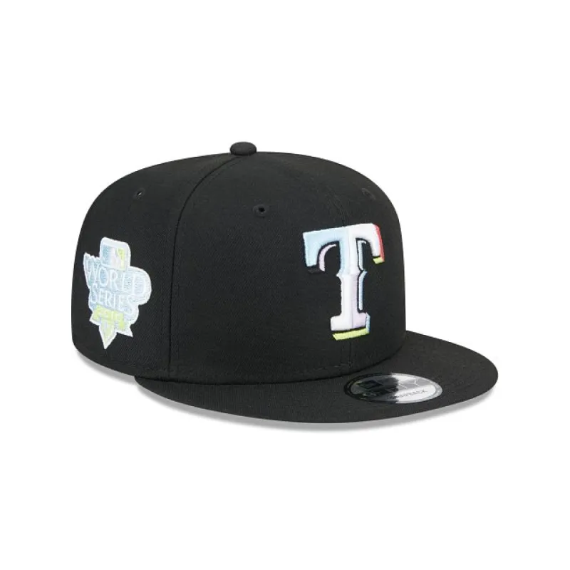 Texas Rangers Color Pack Black 9FIFTY Snapback Hat sold by New Era