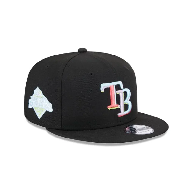 Tampa Bay Rays Color Pack Black 9FIFTY Snapback Hat sold by New Era