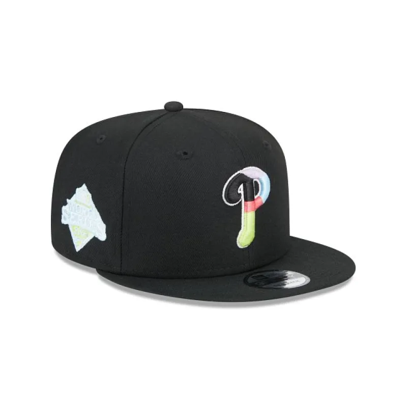 Philadelphia Phillies Color Pack Black 9FIFTY Snapback Hat sold by New Era