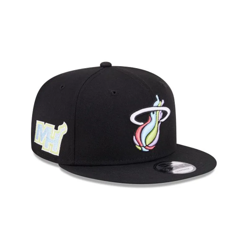 Miami Heat Color Pack Black 9FIFTY Snapback Hat sold by New Era