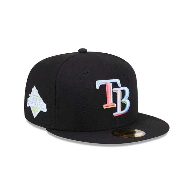 Tampa Bay Rays Color Pack Black 59FIFTY Fitted Hat sold by New Era