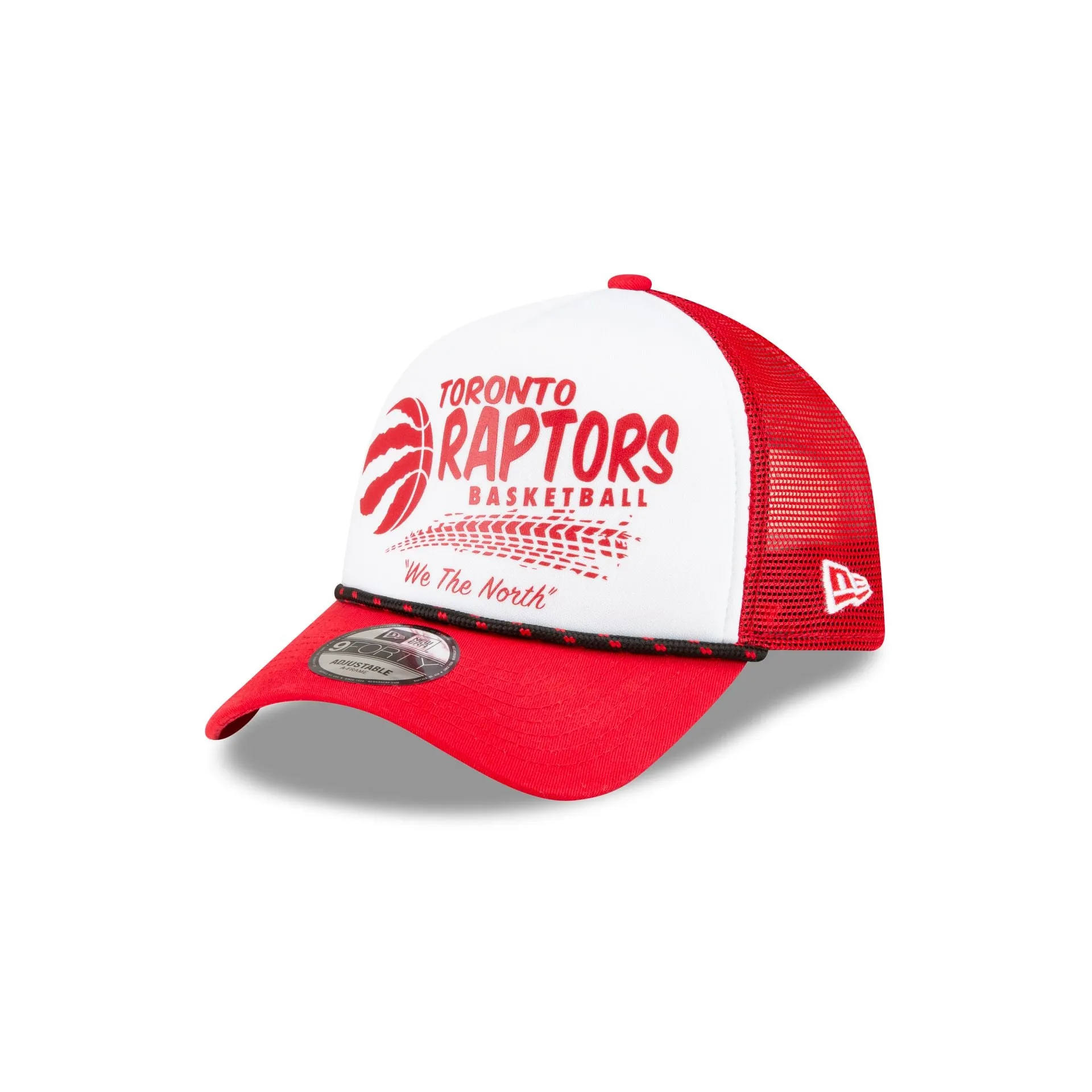 Toronto Raptors 2024 Rally Drive White 9FORTY A-Frame Trucker Hat sold by New Era