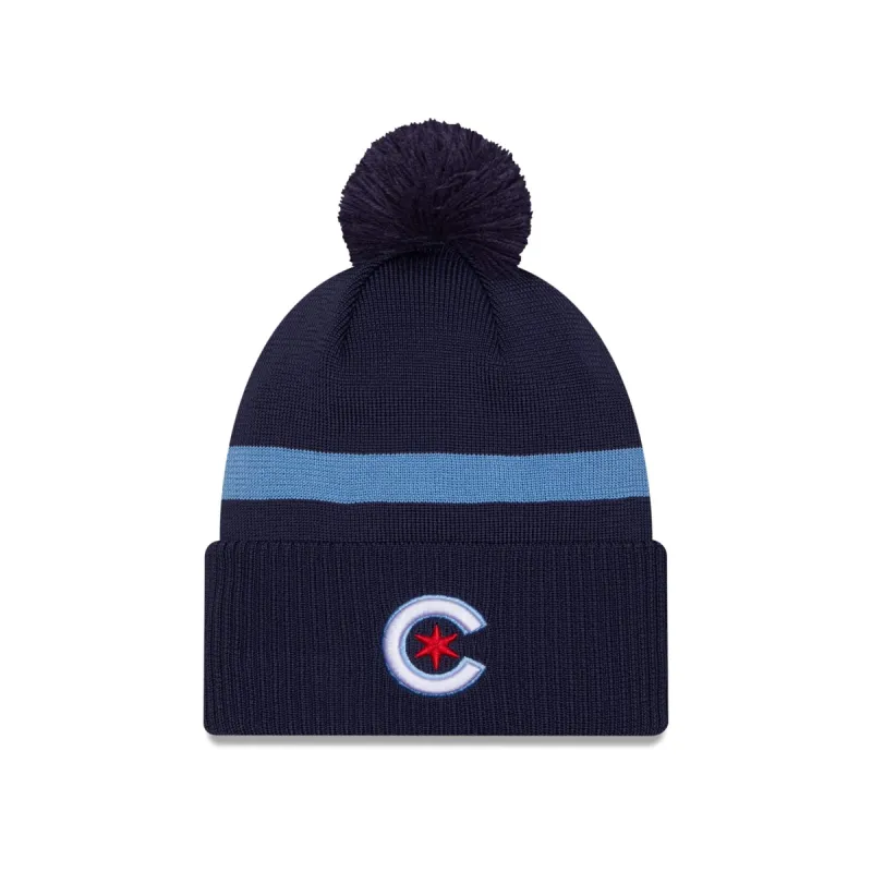 Chicago Cubs City Connect Pom Knit Hat sold by New Era