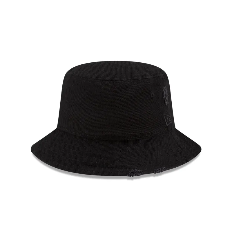 New Era Cap Distressed Black Denim Bucket Hat sold by New Era
