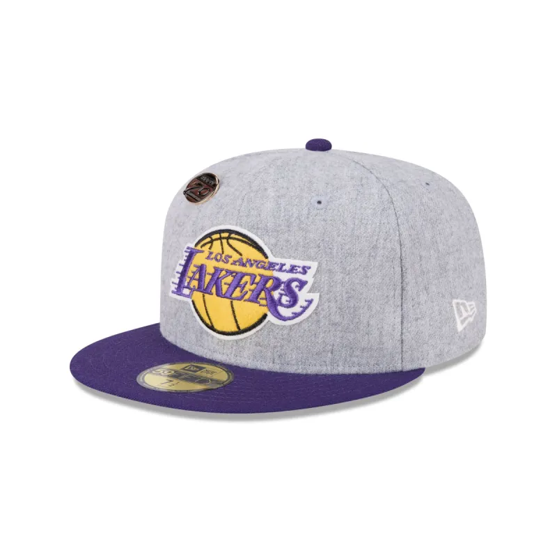 Los Angeles Lakers 70th Anniversary Gray 59FIFTY Fitted Hat sold by New Era