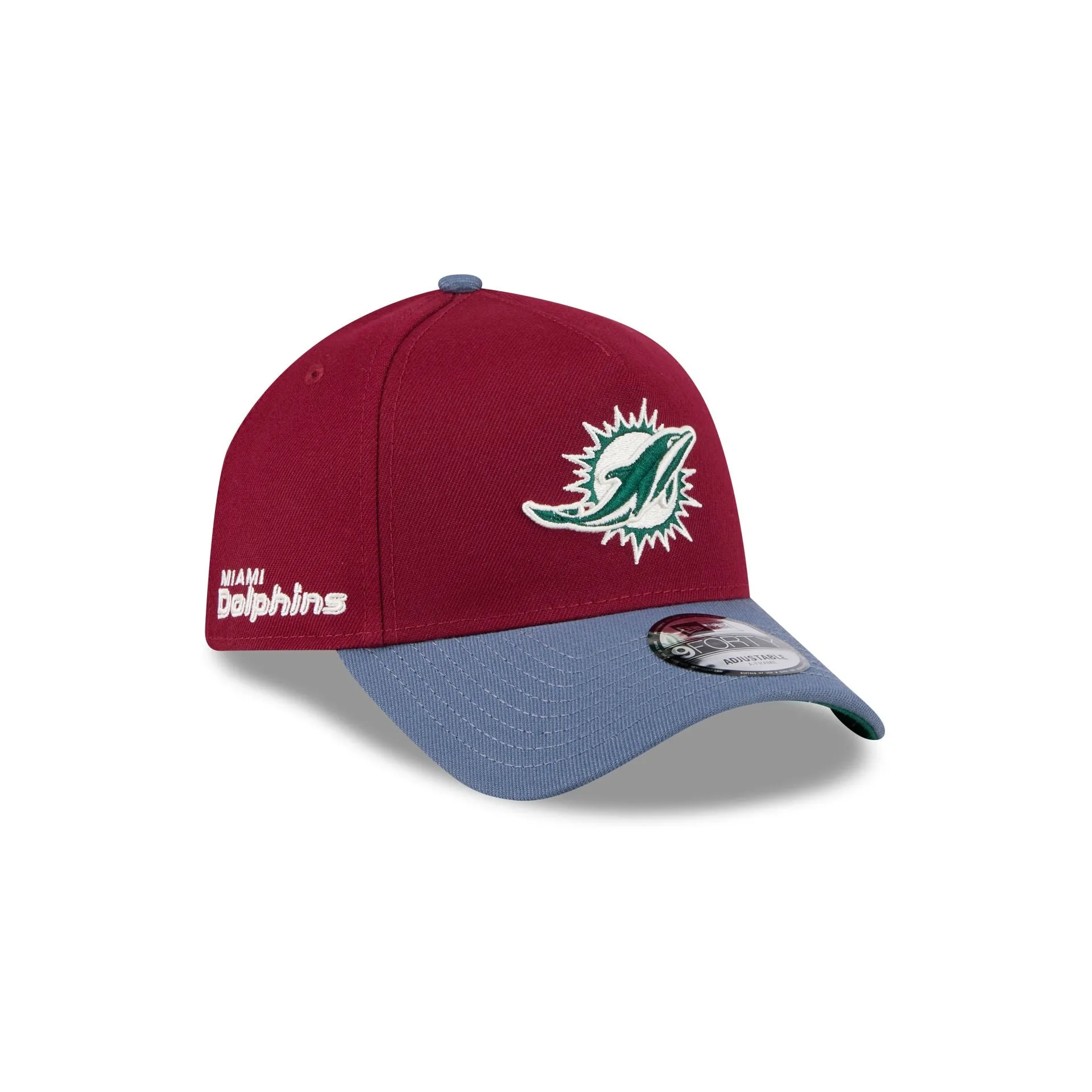 Miami Dolphins Cherry 9FORTY A-Frame Snapback Hat sold by New Era