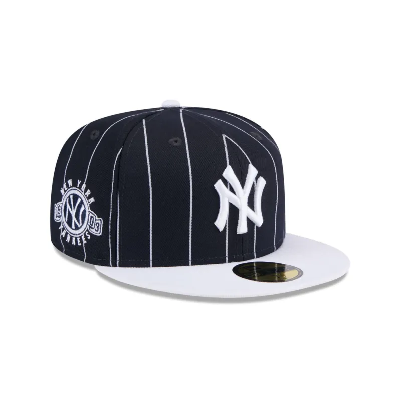 New York Yankees Throwback Pinstripe 59FIFTY Fitted Hat sold by New Era