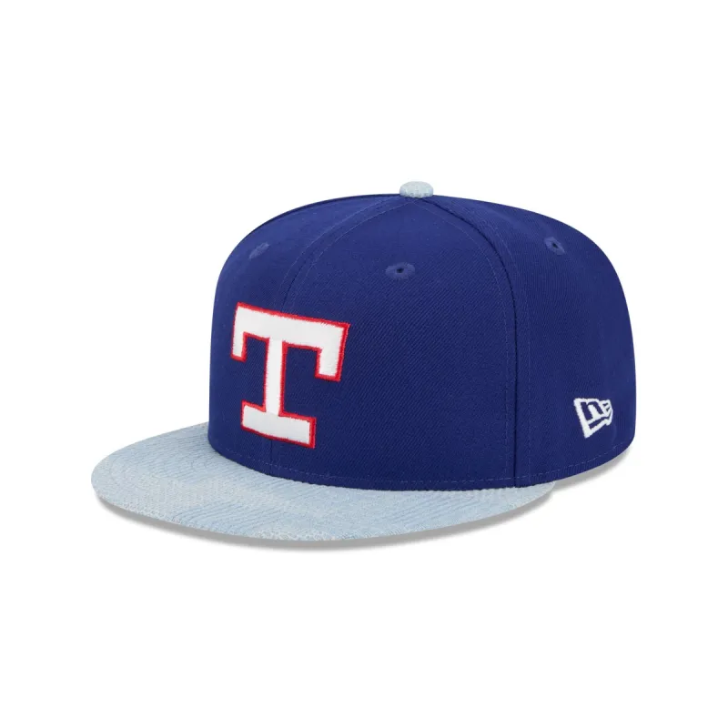 Texas Rangers Patch Denim 59FIFTY Fitted Hat sold by New Era